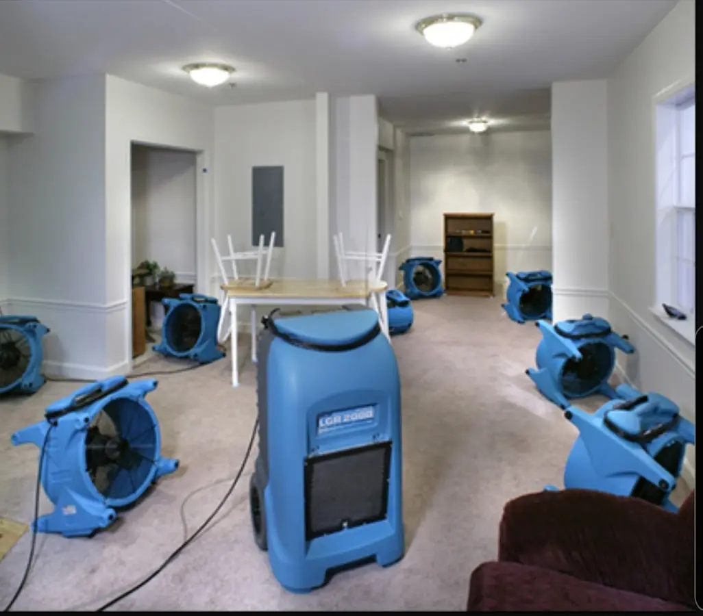 Air movers and dehumidifier setup for Water Damage Restoration in Sierra Vista Southeast